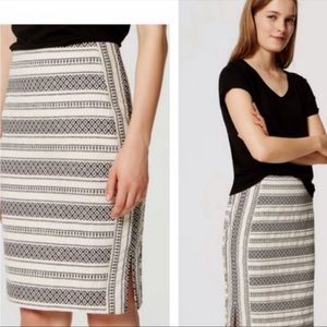 Ann Taylor LOFT Mosaic Stripe Pencil Skirt